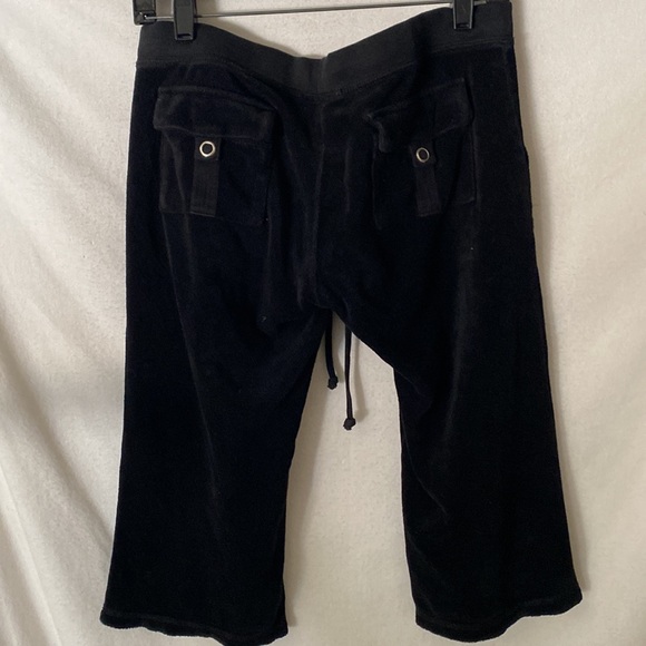 Juicy Couture Black Terry Crop Pant - Picture 2 of 3